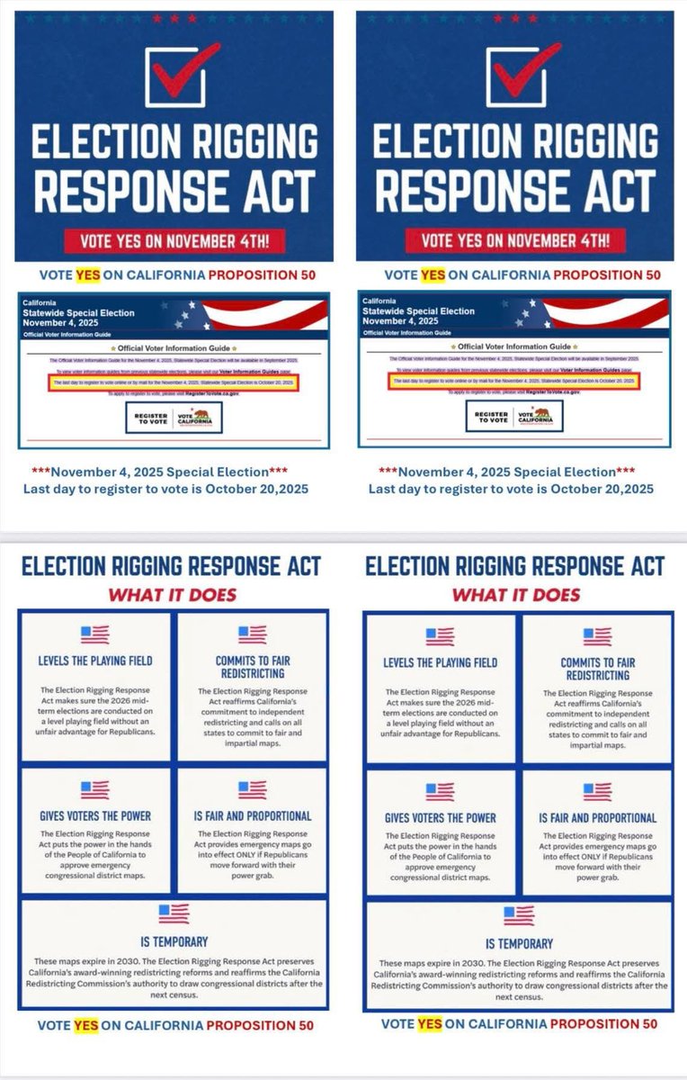 Ruben Garcia (@gorubenruben) on Twitter photo <a href="/GavinNewsom/">Gavin Newsom</a> Oralรจ Resisters
Good morning. ๐
Vote Yes Prop 50
Please prints and hands out at rallies, march or to friends!
This is your assignment!
#5050CA #VivaGavin #ElectionRiggingResponseAct
#YesProp50 #USDemocracy #California <a href="/GavinNewsom/">Gavin Newsom</a> <a href="/GavinNewsom/">Gavin Newsom</a> Oralรจ Resisters
Good morning. ๐
Vote Yes Prop 50
Please prints and hands out at rallies, march or to friends!
This is your assignment!
#5050CA #VivaGavin #ElectionRiggingResponseAct
#YesProp50 #USDemocracy #California <a href="/GavinNewsom/">Gavin Newsom</a>