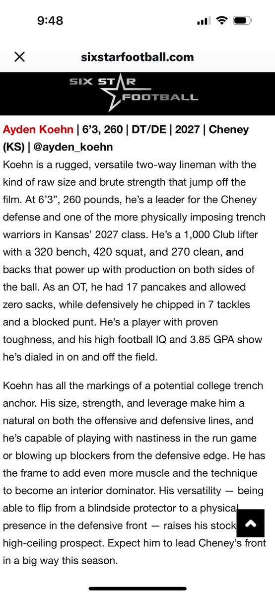 Thank you <a href="/sixstarfootball/">Six Star Football | PLUS+</a> for the article!