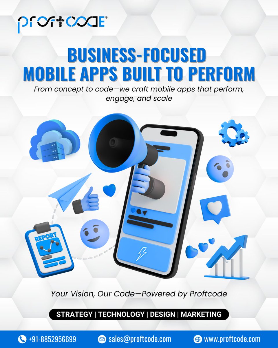 proftcode's tweet image. Businesses need apps that are fast, reliable, and scalable to stay ahead in the digital race. At Proftcode, we build mobile apps that perform, scale &amp;amp; drive growth. Your Vision, Our Code—Powered by Proftcode
Contact Us: 📧 sales@proftcode.com
#Proftcode #MobileAppDevelopment