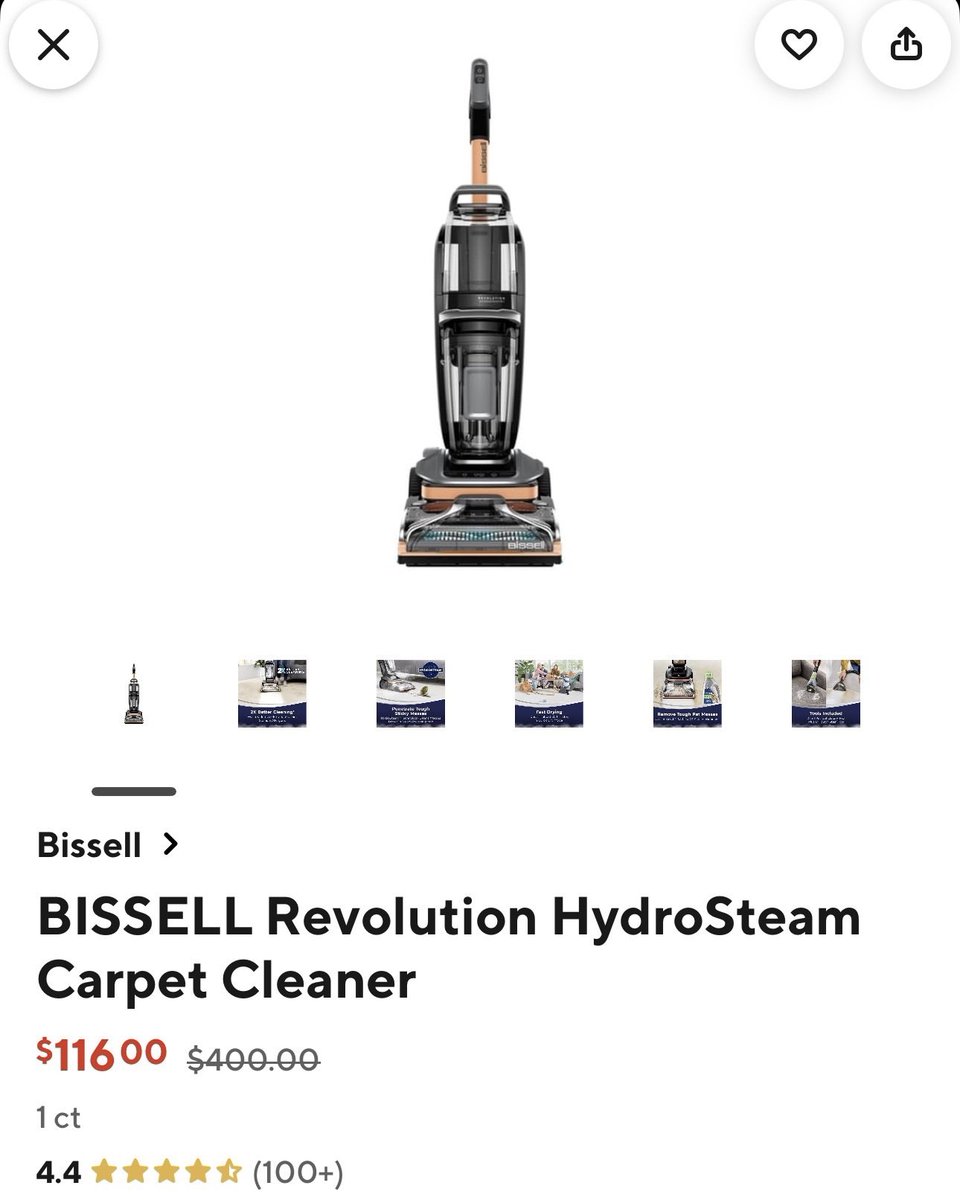 Pricerrors's tweet photo. DOORDASH GLITCH - $400 BISSELLS FOR $116

Bissell Hydrosteam Cleaners are GLITCHING at Lowes on DoorDash!

Costs $400, BUT its showing $116 

YMMV - Check if you have stock

Resells around $300 on eBay

https://t.co/zK3p9M1EHU https://t.co/SE3TA3c29X