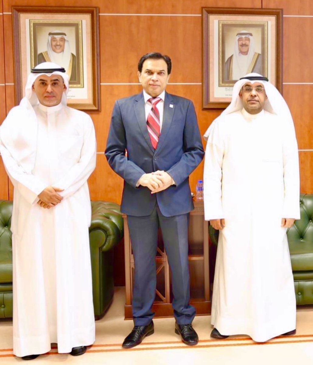 Amb Dr Zafar Iqbal met Director General, Public Authority for Manpower (PAM) Mr. Marzouq Dhaifallah al-Otaibi. 
Discussions focussed on supply of semiskilled/ skilled Pakistani human resource to  Kuwait.
🇵🇰🤝🇰🇼
<a href="/DrZafarIqbal/">Dr Zafar Iqbal</a>
