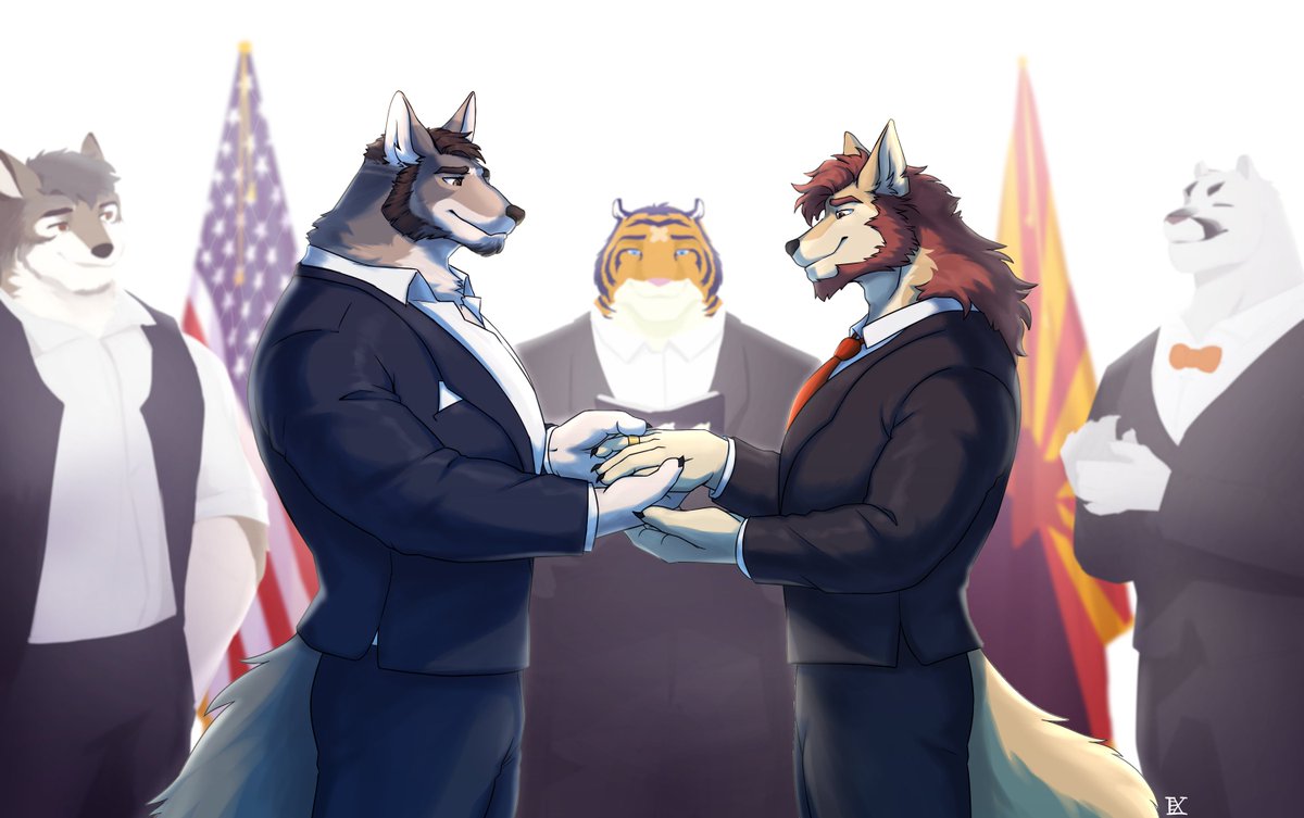 "By the power invested in me by the state government, I now pronounce you, Trey, as William's Adler's OFFICIAL HUSBAND" - Senko