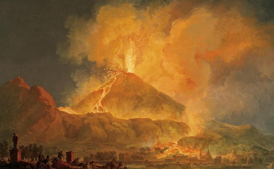 LibraryThing's tweet photo. On this day in 79 AD, Mount Vesuvius erupted, burying the cities of Pompeii, Stabiae and Herculaneum. #Vesuvius #Pompeii #Stabiae #Herculaneum https://t.co/uRQstlnHyB