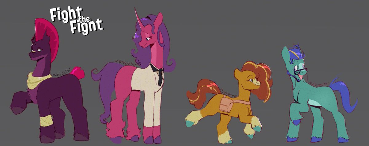 mayvector's tweet photo. Since the announcement of the #mlp live action movie I've been playing around with a hypothetical #mlpg6, being a story about standing up for your ideals and dreams despite the current state of the world. Essentially #mylittlepony #grindfiction https://t.co/AgFY24fxKc