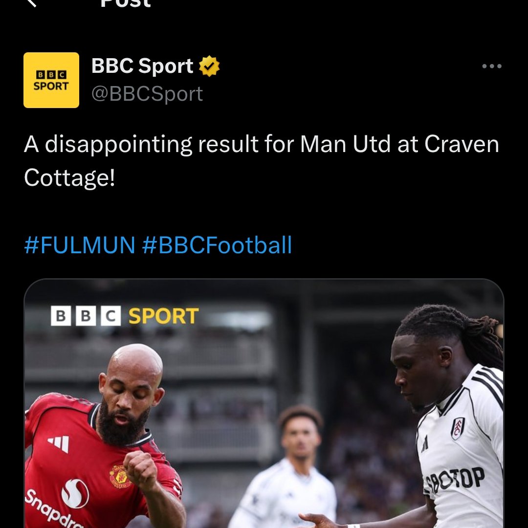 A disappointing result for Fulham at Craven Cottage!