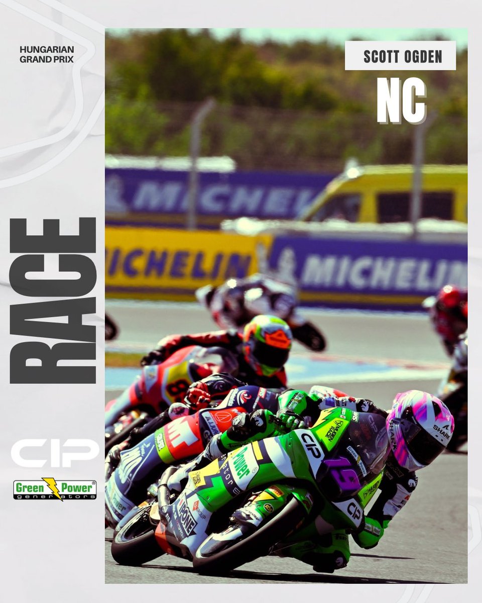 Tough race for the team 😮‍💨 Scott with two crashes and Noah finishing P18. We keep pushing!

#HungarianGP🇭🇺 #Moto3 #Racing #EAgroup #TLMoleodinamica #GoAhead #SBSbrakes #ScottOgden #SO19 #NoahDettwiler #ND55 #CIPGreenPower