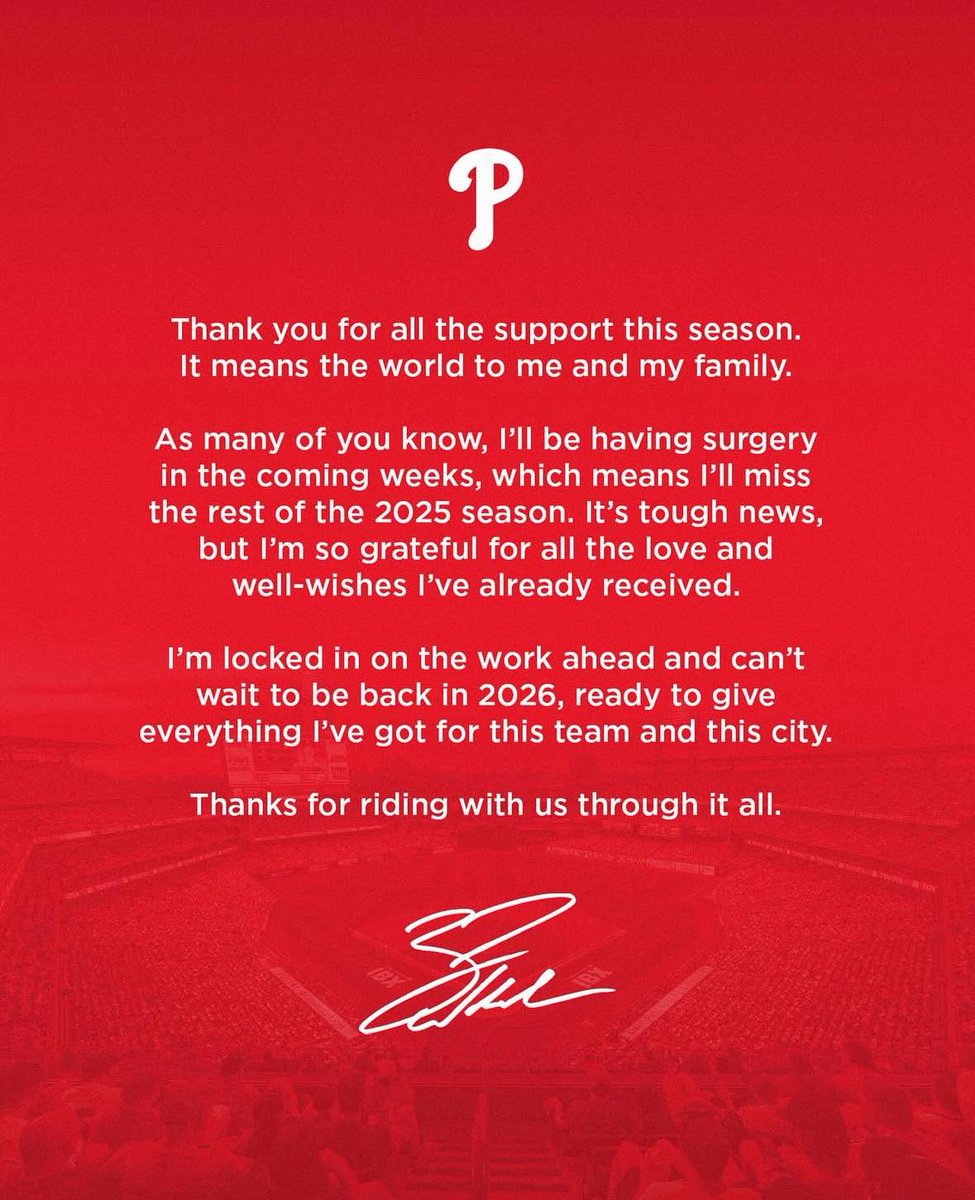 Zack Wheeler released a statement on Instagram: