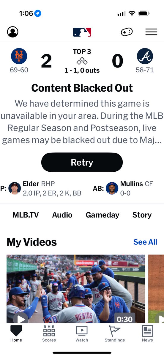 Hey <a href="/MLBNetwork/">MLB Network</a> @mlb I’m,  I live in Iowa. Not sure why you all be blocking an east coast game. Also, if I paid for the ap. Why are you blocking at all?!?