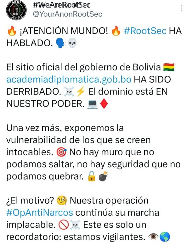 boliviahack's tweet image. Desmentimos el mensaje de #RootSec el dominio de la Academia Diplomática está funcional. Seguramente les han bloqueado en su intento de #DdOS

Tener un sitio en su poder, no es hacer cosas del 2000