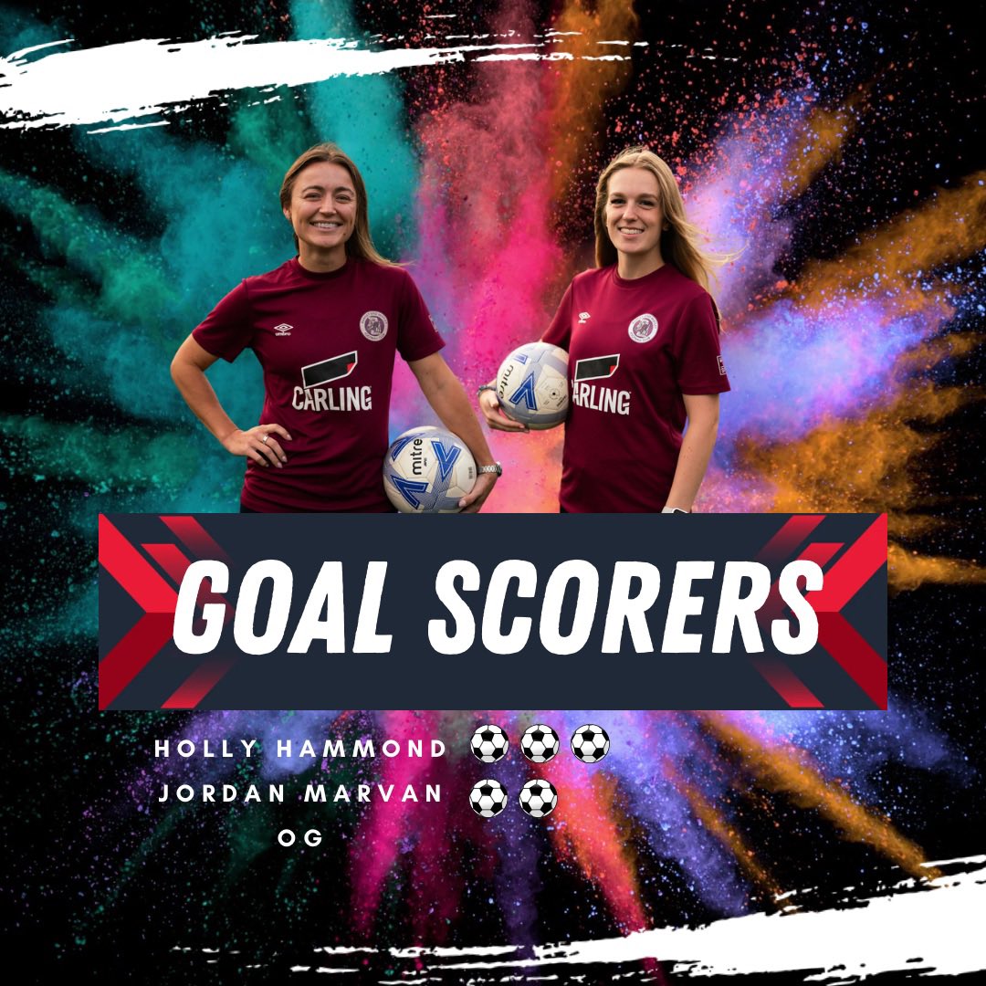 Goals came from:
Holly Hammond⚽️⚽️⚽️
Jordan Marvan⚽️⚽️
OG

WOTM went to Holly Hammond for scoring a hat trick today🏆