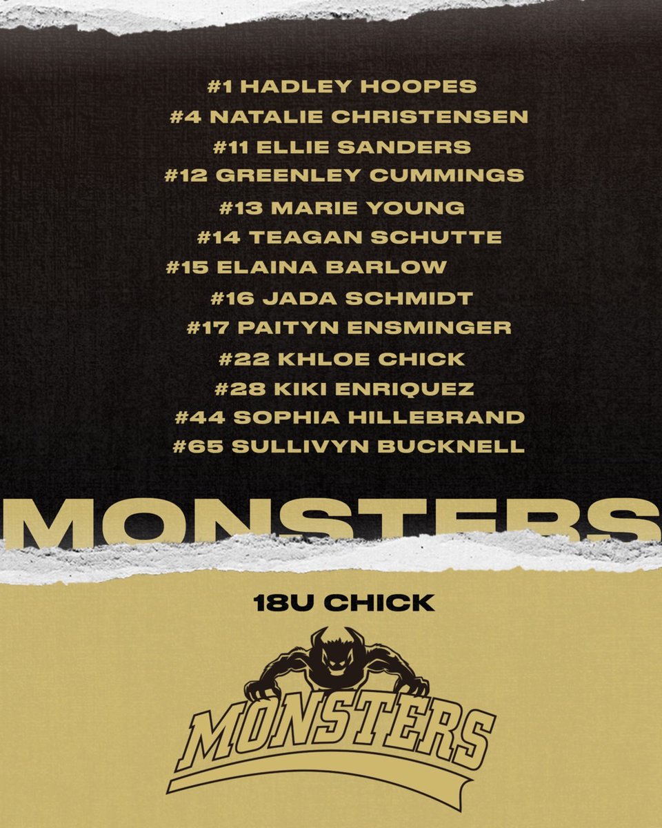 MonstersSoftbal's tweet photo. Roster Announcements!

Introducing our 18u Chick team! https://t.co/CGchx8X3OW