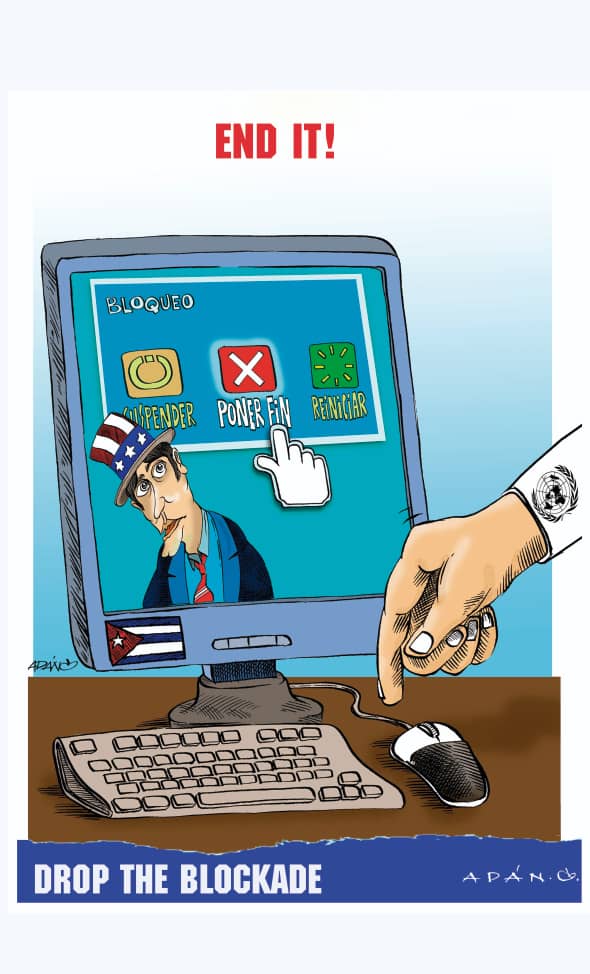 EmbaCubaAustria (@embacubaaustria) on Twitter photo The blockade only causes isolation and discredit to the U.S. government, which receives practically unanimous rejection from the international community.
The blockade of #Cuba must be lifted and any prolongation or tightening of it further strengthens its genocidal character. The blockade only causes isolation and discredit to the U.S. government, which receives practically unanimous rejection from the international community.
The blockade of #Cuba must be lifted and any prolongation or tightening of it further strengthens its genocidal character.