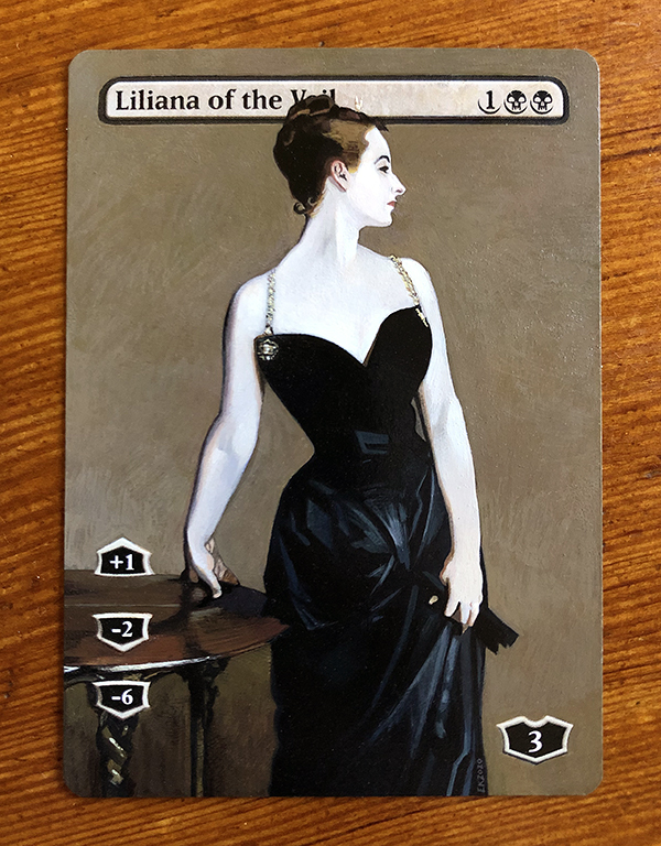 Hand painted 'Madame X' Liliana, after John Singer Sargent.