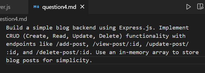 pal_sunal's tweet photo. Day 4 of my backend journey: built a simple blog API with Express.js! ✅

CRUD endpoints ready: /add-post, /view-post/:id, /update-post/:id, /delete-post/:id. Using in-memory array for now, next up: DB integration.
@ankurdotio  ,@sheryians_ 
#ExpressJS #CRUD #20DaysOfCode https://t.co/n1oBf5jPBL