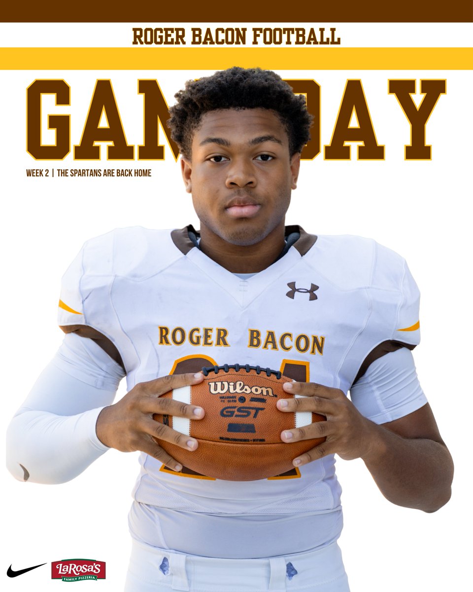 Week 2.

<a href="/RogerBaconFB/">Roger Bacon Football</a> hosts Western Hills in their home opener!

💻 rbspartans.com/broadcasts

#HailSpartans