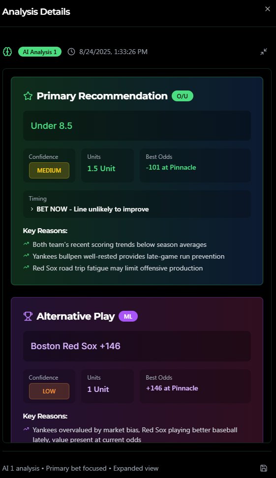 ProphytAI's tweet image. 🔥 FREE PICK OF THE DAY 🔥
Yankees vs Red Sox - UNDER 8.5 at -101 (Pinnacle) ✅ 1.5 Units | Medium Confidence 📊 Both teams scoring below season averages + Yankees bullpen well-rested
Red Sox road trip fatigue limiting offensive production.  Line unlikely to improve with strong…