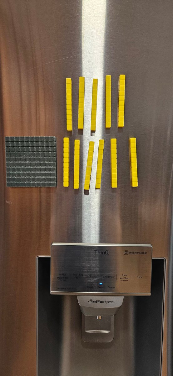 2ndGradeMagic's tweet image. I'm so pleased with how my new #visualmath tools turned out! I 3D printed everything and attached some super strong 🧲 magnets.