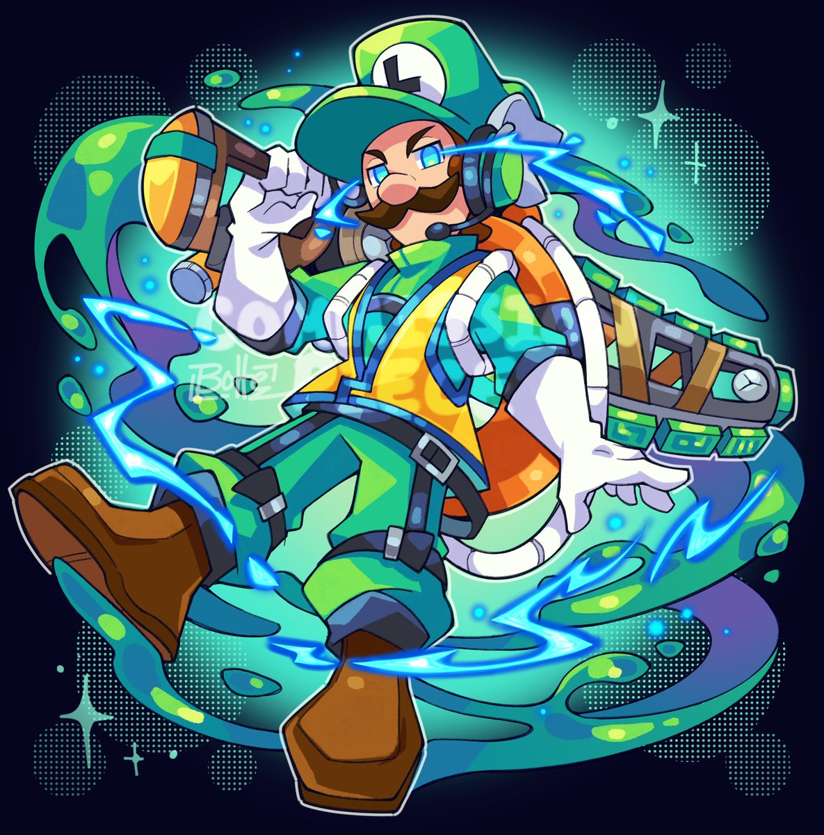 BolteLeppa's tweet image. Luigi in Salmon Run?! What’s he doing there?!💚⚡️
#Splatoon #VGenComm