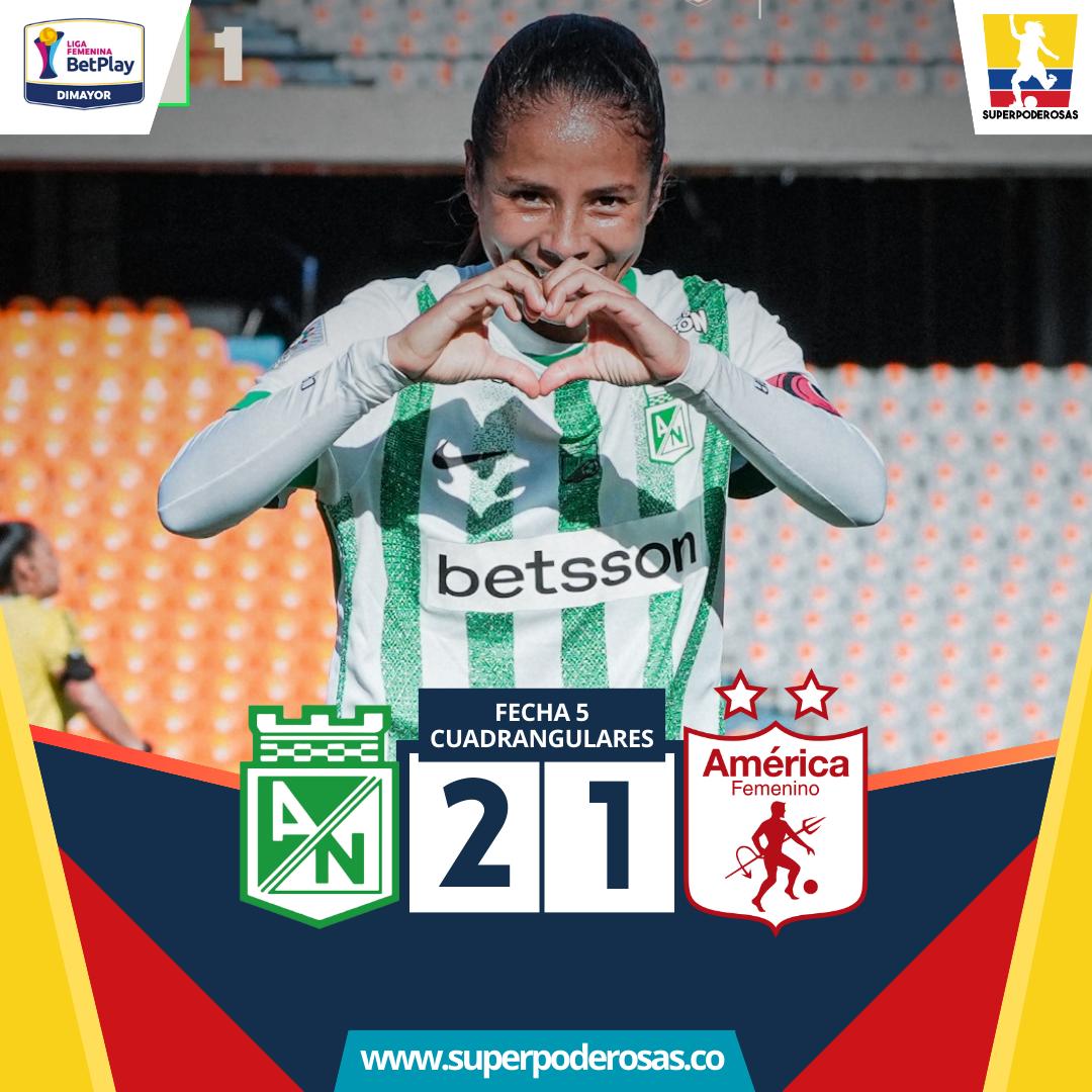 Superpoderosas 🇨🇴⚽️ (@_superpoderosas) on Twitter photo 🟢 ¡LAS VERDOLAGAS SIGUEN EN RACHA! ⚪️
Con goles de Geraldine Cardona y María Sterling, Atlético Nacional venció 2-1 al América de Cali y llegó a 15pts en el cuadrangular B de la Liga Femenina ⚽️🏆🇨🇴 2025, Elexa Bahr marcó para la visita.
📸 <a href="/naloficialfem/">Atlético Nacional Femenino</a> 🟢 ¡LAS VERDOLAGAS SIGUEN EN RACHA! ⚪️
Con goles de Geraldine Cardona y María Sterling, Atlético Nacional venció 2-1 al América de Cali y llegó a 15pts en el cuadrangular B de la Liga Femenina ⚽️🏆🇨🇴 2025, Elexa Bahr marcó para la visita.
📸 <a href="/naloficialfem/">Atlético Nacional Femenino</a>