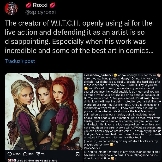 Nozes202's tweet photo. O fato de que só temos Mermaid Magic e Lolirock pra salvar os Mahou shoujos ocidentais (pelo menos os mainstream) pq tanto Winx como W.i.t.c.h tão usando inteligência artificial winx no reboot e W.i.t.c.h vai usar no live action é extremamente preocupante https://t.co/VZB7RpYkWm