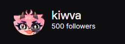 Kiiwva's tweet photo. HI HEY 500 OF YOU LOVELIES. THANK YOU FOR FOLLOWING ME ON TWITCH <3 https://t.co/tmvSAdLgMF