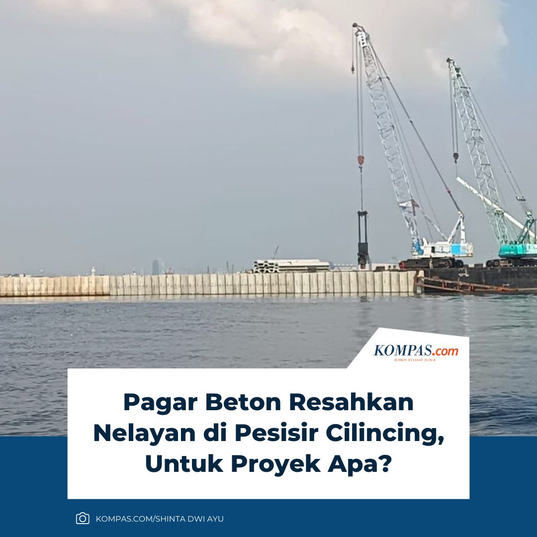kompascom's tweet photo. Kemunculan pagar beton di pesisir Cilincing, Jakarta Utara, sejak Mei 2025 menimbulkan keresahan bagi para nelayan setempat. Keberadaan pagar tersebut dinilai mengganggu aktivitas melaut hingga merusak lingkungan pesisir.

Klik untuk baca: https://t.co/R68X4gS4xo

| #PagarBeton #JakartaUtara #Cilincing