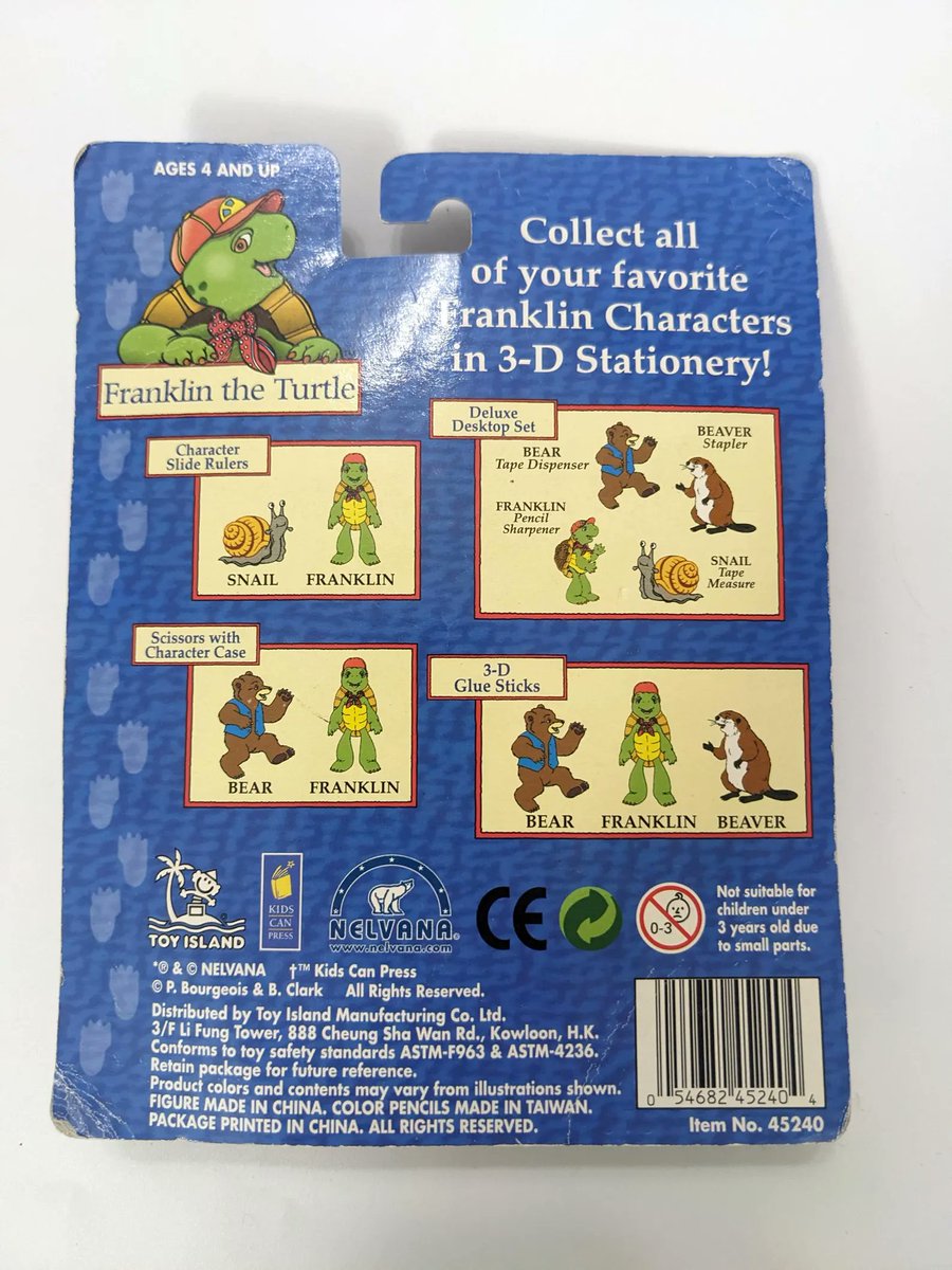 GregBruhl3's tweet image. Vintage Franklin Pencil Franklin the turtle collectible colored pencils Snail Beaver Franklin knick knack Gift millennial nostalgia 90s cartoon 
#Nelvana 
#FranklinTheTurtle