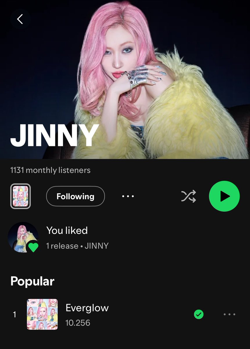 EVERGLOW hit 10,256 plays on Spotify🥹🔥 so proud!!