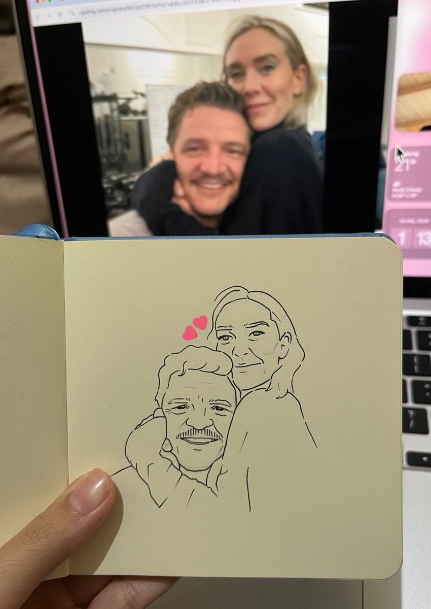 My drawing of Pedro Pascal and Vanessa Kirby <3