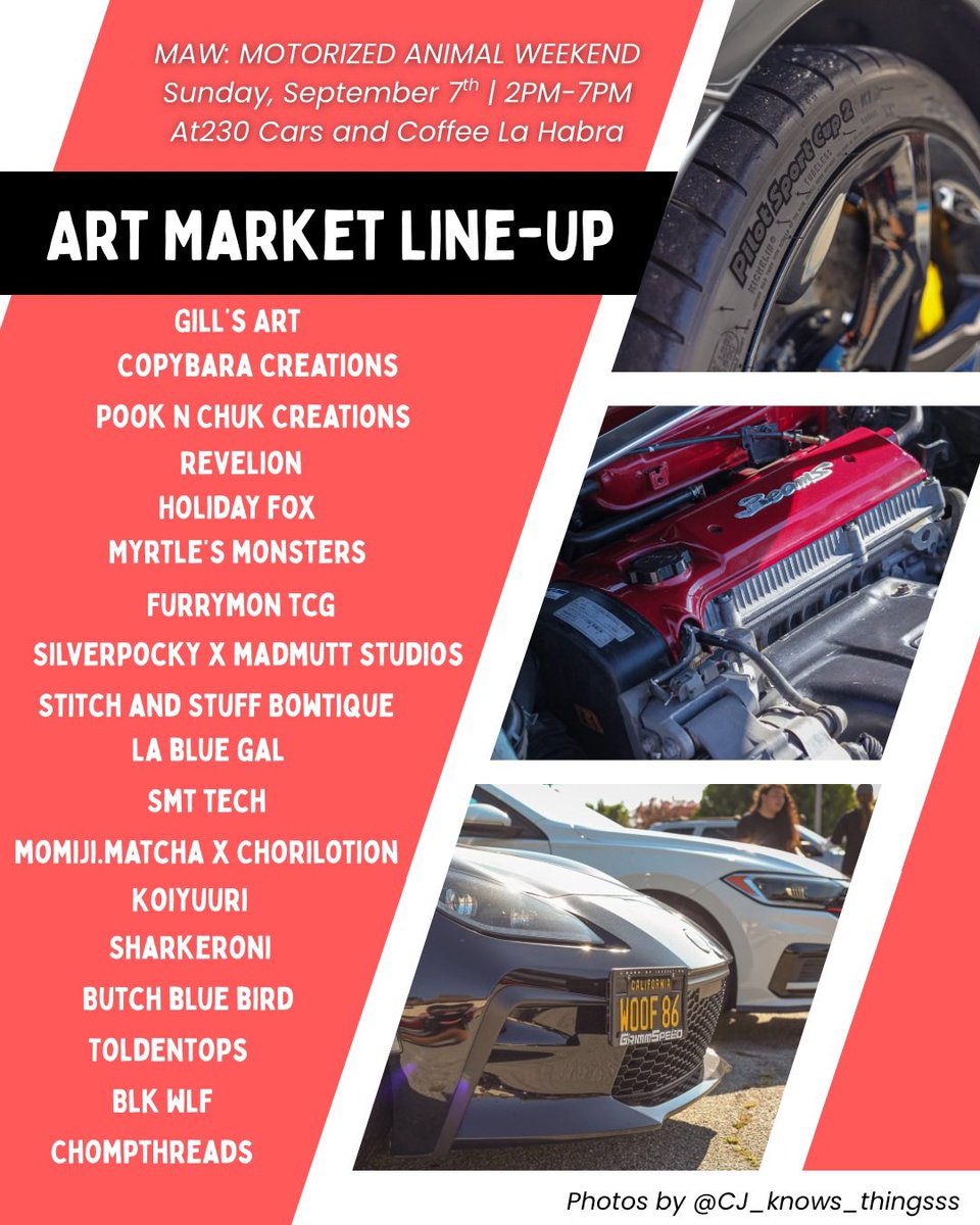 Our biggest art line up yet! Don’t miss out👀 Lots of new and returning artists this time around. Stamp Rally and Raffle tickets will be available with vendor-donated prizes!!!