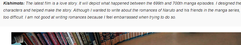 Adding to this

Kishi admitted he wanted to add MORE romance to Naruto's manga

Not that it didn't have room for it(it did), at the time it was too hard for him bc, he struggled depicting female emotions

Given the nature of the Uchiha, it makes sense you explore it via Sarada..