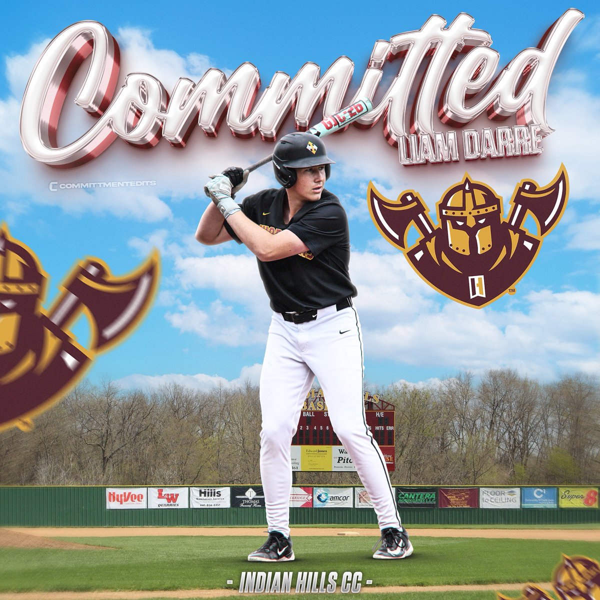 Liam Darre β26 (@liamd454) on Twitter photo I am excited to announce I have accepted an offer from <a href="/DruSebastian1/">Dru Sebastian</a> and <a href="/hendersoncody14/">Cody Henderson</a> to play college baseball <a href="/IHCCBaseball/">Indian Hills Baseball</a>. Thank you to all my coaches who helped me get here. I love you mom and dad!! #WarriorNation 
<a href="/bulldogpitchers/">Coach Tickle</a> <a href="/BataviaBaseball/">Batavia Baseball</a> <a href="/CoachBFarr/">Bryan Farrington</a> I am excited to announce I have accepted an offer from <a href="/DruSebastian1/">Dru Sebastian</a> and <a href="/hendersoncody14/">Cody Henderson</a> to play college baseball <a href="/IHCCBaseball/">Indian Hills Baseball</a>. Thank you to all my coaches who helped me get here. I love you mom and dad!! #WarriorNation 
<a href="/bulldogpitchers/">Coach Tickle</a> <a href="/BataviaBaseball/">Batavia Baseball</a> <a href="/CoachBFarr/">Bryan Farrington</a>