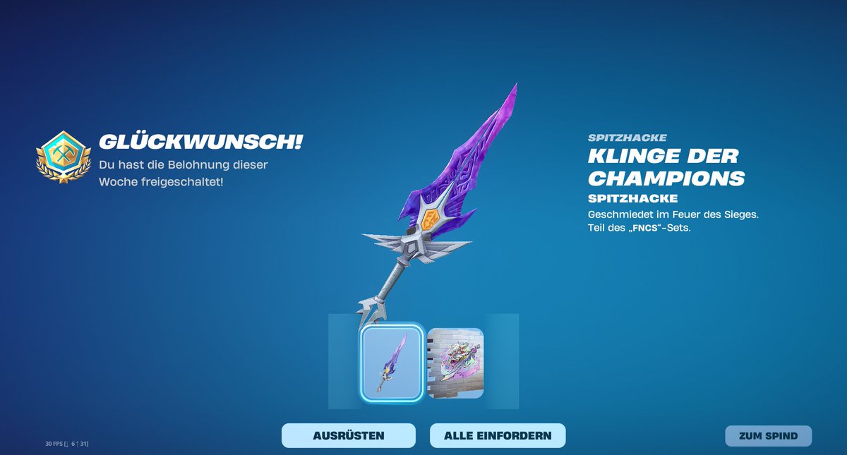 mit 2 games diese pickaxe gewonnen 🤧