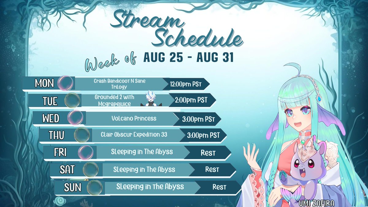 Umi Zafira(PNG Tuber) (@umi_zafira) on Twitter photo Greetings Zaquarians Hope everybody is doing well. Gonna play some Crash Bandicoot N Sane on Monday on a earlier time. Playing more Volcano Princess and Clair Obscur Expedition 33.
Continuing the journey of Grounded 2 with <a href="/McGrape_Juice/">GrapeJuice</a>. #vtuberuprising #vtubersupport Greetings Zaquarians Hope everybody is doing well. Gonna play some Crash Bandicoot N Sane on Monday on a earlier time. Playing more Volcano Princess and Clair Obscur Expedition 33.
Continuing the journey of Grounded 2 with <a href="/McGrape_Juice/">GrapeJuice</a>. #vtuberuprising #vtubersupport