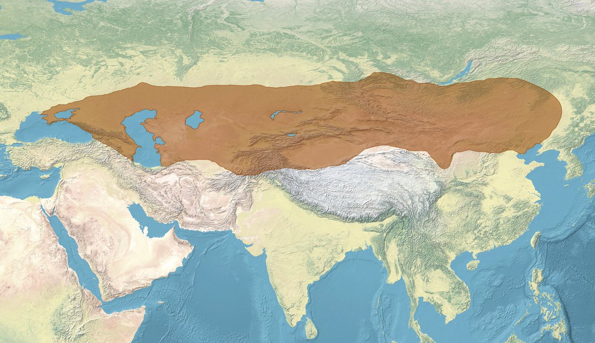 Türk Kağanlığı'nın (Göktürkler) en geniş sınırlarını gösteren harita. 

Karadeniz'in kuzeyinden, Çin sınırlarına kadar...