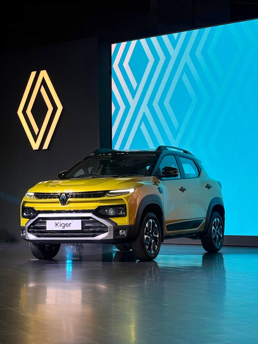sidpatankar's tweet photo. Facelifted Renault #Kiger. Prices: ₹6.29-9.14 lakh for NA; ₹9.99-11.29 lakh for turbo. New colour, new face, new logo -2nd car after Triber to finally catch up to Renault’s global lineup, on logo at least. 
SVP
#subcompactSUV #Renault #RenaultKiger #Magnite #Sonet #Nexon #Venue https://t.co/L0qnd37cBI