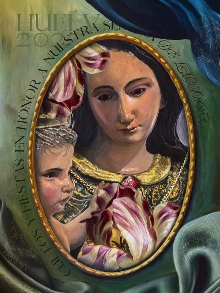 🟪 ASÍ ANUNCIA LA CINTA SU PRÓXIMAS SALIDAS PROCESIONALES Y CULTOS 

Este es el cartel que anuncia los actos y cultos en honor a Nuestra Señora de la Cinta, realizado por la artista onubense María Luisa García.