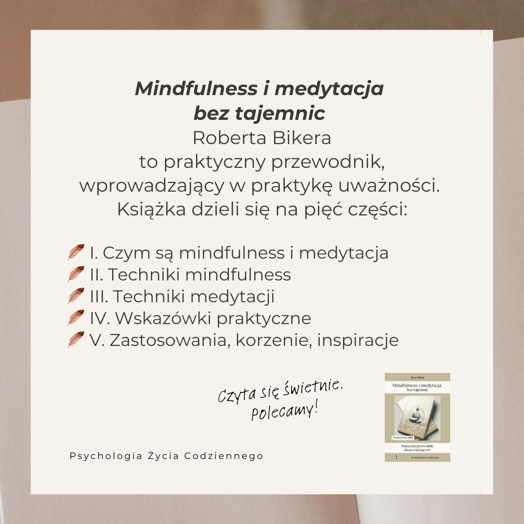 Tomickiewicz's tweet photo. „Mindfulness i medytacja bez tajemnic” Roberta Bikera to praktyczny przewodnik dla początkujących, wprowadzający w praktykę uważności (mindfulness) i medytacji w celu osiągnięcia spokoju, lepszej koncentracji i redukcji stresu.
https://t.co/n1SP3o7kf8

#uważność #medytacja https://t.co/zvitKghib0