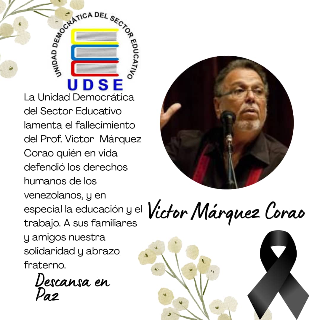 La <a href="/UDSE_/">UDSE</a> se une al duelo que embarga al gremio universitario por el fallecimiento de nuestro amigo Victor Márquez.