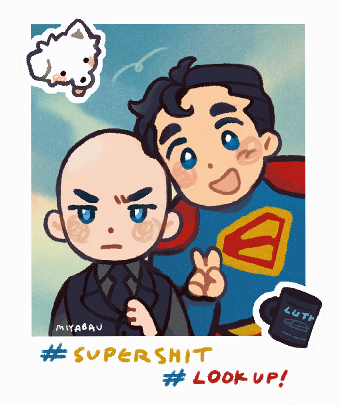 miyabau's tweet image. [art/superman] photo op with the alien ✌️