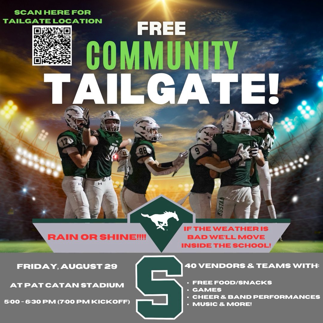 Join the Mustangs this coming Friday for Community Day and Friday Night Football!