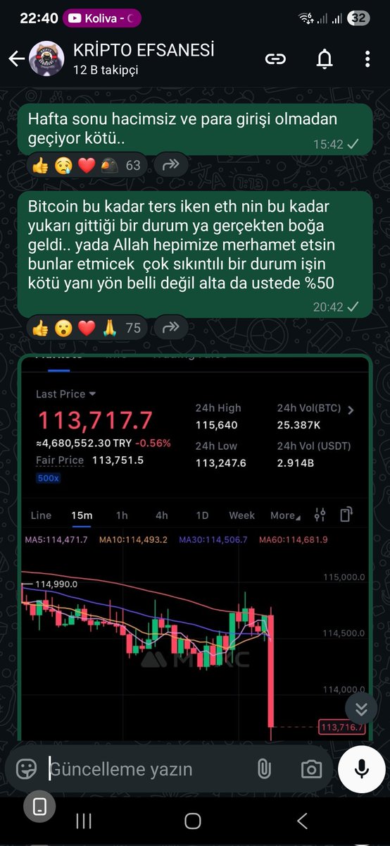 Bu hareket zaten çok hayra alâmet değildi bitcoin 110.500 e fitil attı ama henüz yön tahin etmiş değil 
Alta üste fitiller devam edecektir dikkat edin.

en hızlı şekilde yön tahin edilince duyuru grubuna yazıcam