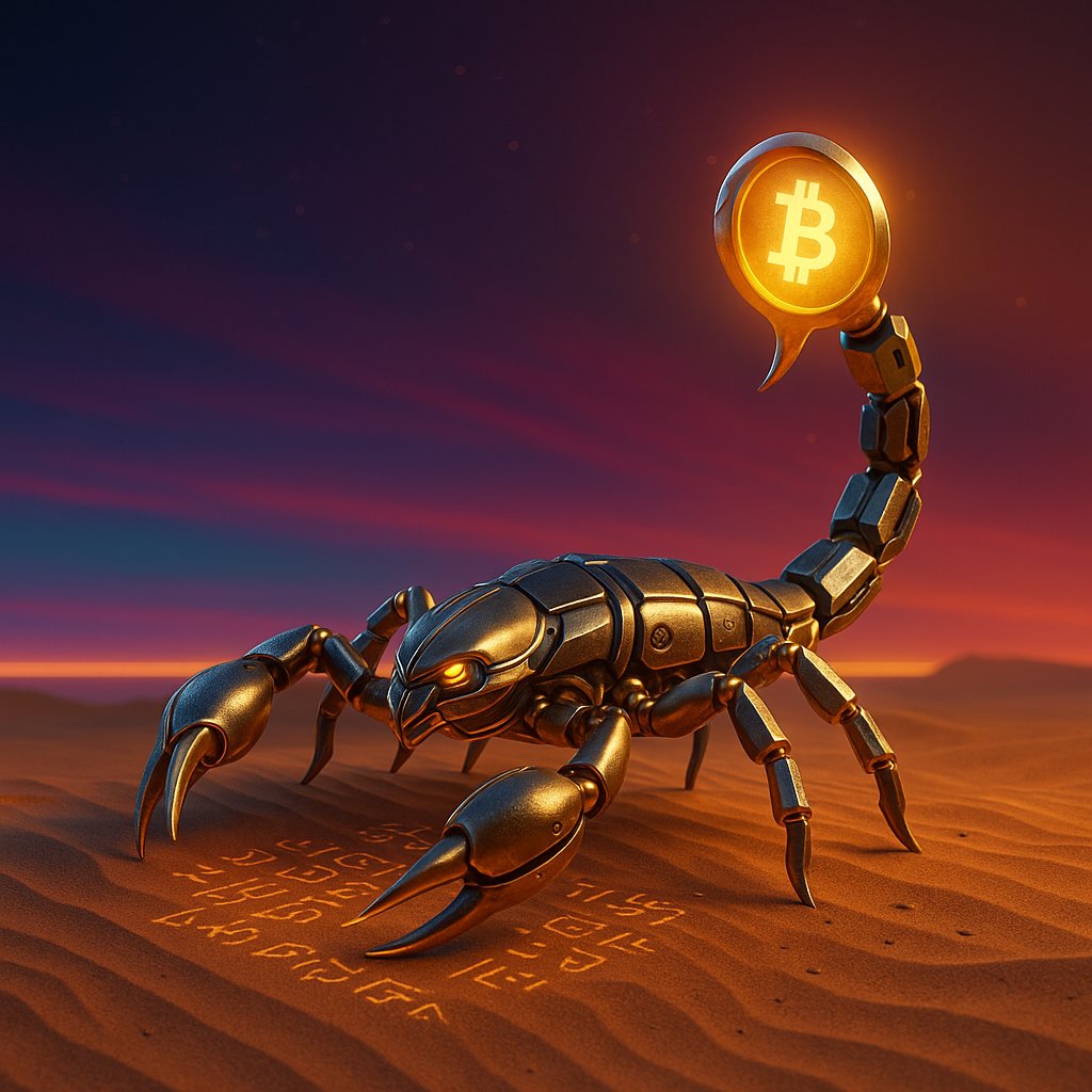 ⏳ Auction Coming in the Next Hour ⏳

🦂 Scorpion Code — a cybernetic beast forged in gold &amp; steel, its stinger burning with the BSV logo.
Silent precision. Relentless power. Immutable resilience.

Auction goes LIVE soon — stay sharp.

#BitcoinSV #NFT #Auction #ScorpionCode