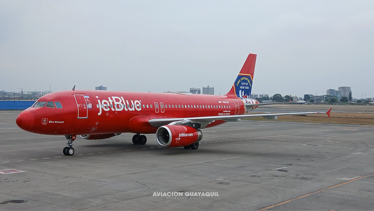 <a href="/JetBlue/">JetBlue</a> sorprende nuevamente en la ruta Fort Lauderdale - Guayaquil con su especial livery “Blue Bravest”.

Aunque en el fuselaje no aparece la frase, este Airbus A320 luce completamente rojo con el emblema del #FDNY en la cola. La aerolínea bautizó oficialmente esta librea como