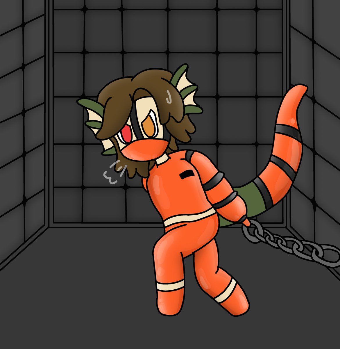 Rubbery Royal Princess (Paul Newmaker) 🦋 (@paulnewwriter) on Twitter photo One of the more fiesty prisoners, <a href="/SqueakyRay/">✨Squeaky Ray🦎//Commissions closed!</a> Was not willing to go down without a fight, clawing and snapping his fangs at Officer Melissa during his whole detainment. To preserve the saftey of our employees and himself, an armbinder and muzzle has been applied. One of the more fiesty prisoners, <a href="/SqueakyRay/">✨Squeaky Ray🦎//Commissions closed!</a> Was not willing to go down without a fight, clawing and snapping his fangs at Officer Melissa during his whole detainment. To preserve the saftey of our employees and himself, an armbinder and muzzle has been applied.