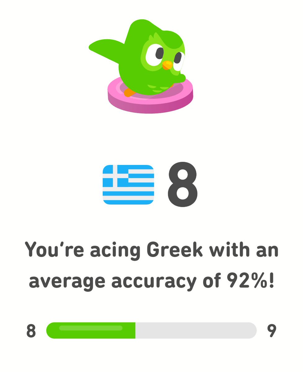 cwfernandes's tweet image. Saúde mental: aprender um novo idioma depois de adulto, reduz em até 30% a probabilidade de ter doenças neurodegenerativas!

Hoje tive mais uma aula fantástica de GREGO e tive um aproveitamento sensacional 🙂

🇬🇷🇬🇷🇬🇷🇬🇷🇬🇷🇬🇷

#grego #GreekClass #duolingo #saudemental