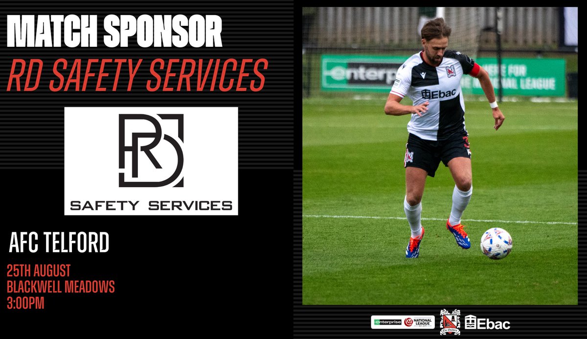 🤝 Match Sponsor 

A huge thank you to RD Safety Services for sponsoring our Bank Holiday home game today against AFC Telford at Blackwell Meadows!

Your support means so much to the club and the lads 💪⚽️

#WeAreDarlo #OurTownYourClub