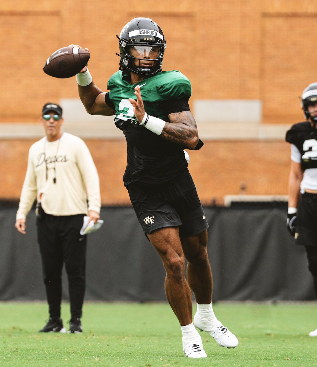 PeteThamel's tweet image. Source: Wake Forest has named redshirt senior Robby Ashford the starting quarterback, and he’ll debut for the Demon Deacons against Kennesaw State on Friday night (ACC Network). He’s started 11 games over a career that’s spanned stints at South Carolina, Auburn and Oregon.