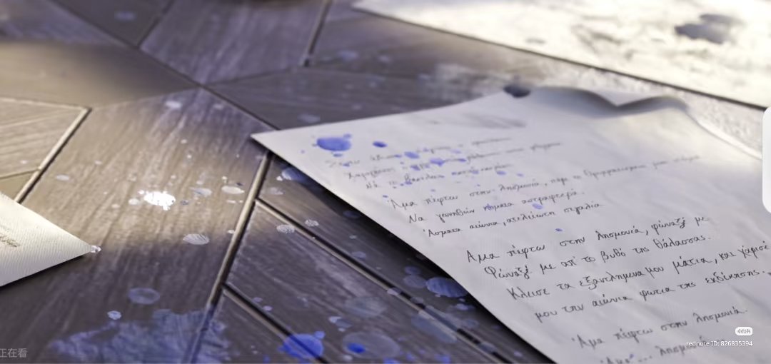 I asked someone that knows Greek if it was possible to translate any of this

Apparently this is a poem, which is saying

"If I fall into the depths (meaning depression)
Call me
Call me from the depths of the sea
Close my weary eyes
And offer me the eternal fire of justice" +