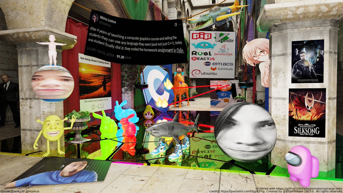 This student just sent me an image made with their raytracer and I'm dying